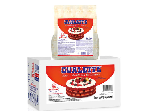 Ovalette Kırmızı Kadife Kek Toz Karışımı 3 kg