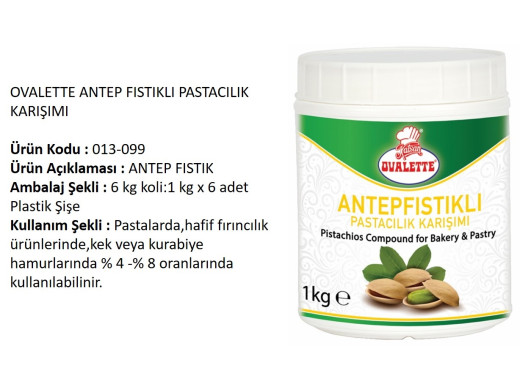 Ovalette Past. Karışımı Antepfıstıklı 1000 g