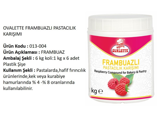 Ovalette Past. Karışımı Frambuazlı 1000 g