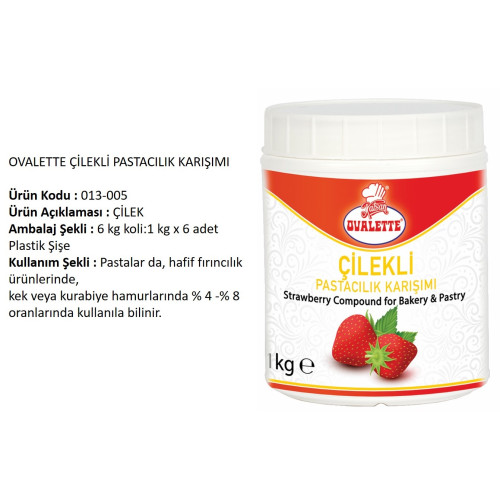 Ovalette Past. Karışımı Çilekli 1000 g
