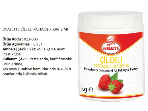 Ovalette Past. Karışımı Çilekli 1000 g