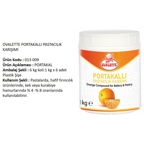 Ovalette Past. Karışımı Portakallı 1000 g