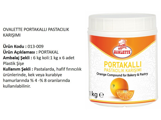 Ovalette Past. Karışımı Portakallı 1000 g
