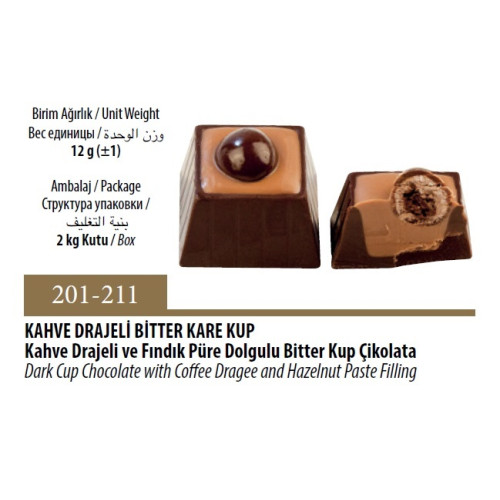 Schöne Sch.Kahve Drajeli Bitter Kare Kup 2 kg