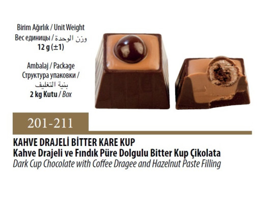 Schöne Sch.Kahve Drajeli Bitter Kare Kup 2 kg