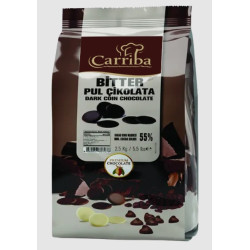Carriba Extra Pul Çikolata Bitter %55 2,5 kg