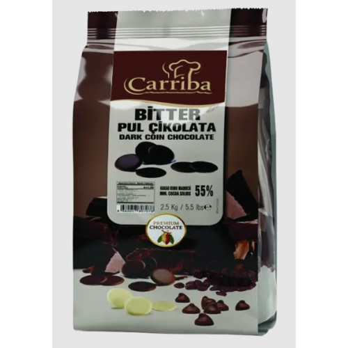Carriba Extra Pul Çikolata Bitter %55 2,5 kg