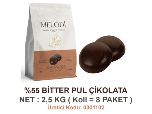 Mld %55 Bitter Pul Çikolata 2,5 kg