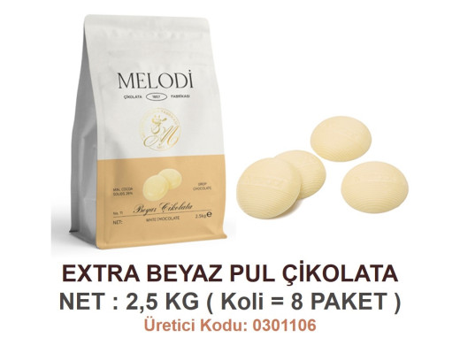 Mld Ekstra Beyaz Pul Çikolata 2,5 kg