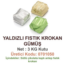 Mld Yaldızlı Fıstık Krokan  Gümüş 3 kg