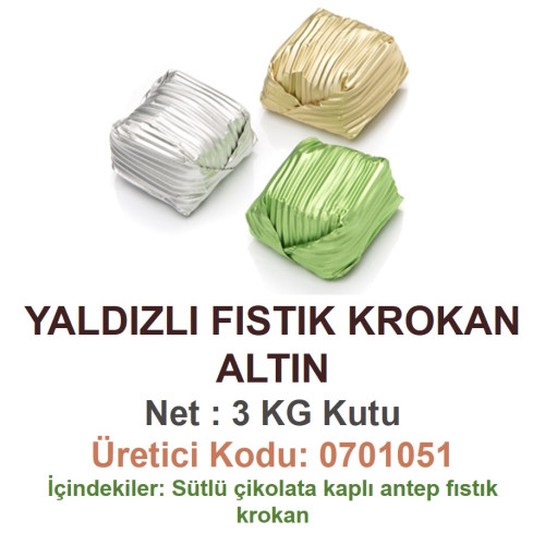 Mld Yaldızlı Fıstık Krokan  Altın 3 kg