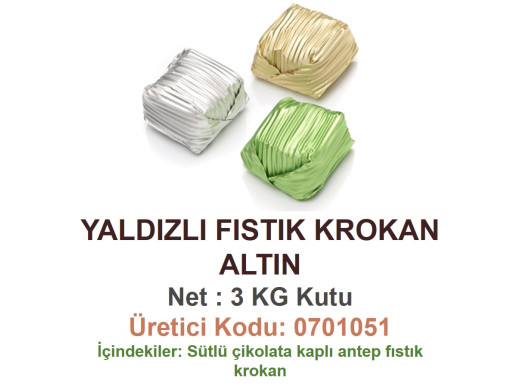 Mld Yaldızlı Fıstık Krokan  Altın 3 kg