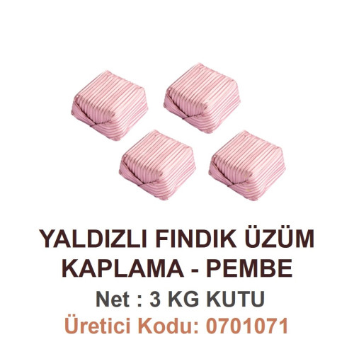 Mld Yaldızlı Fındık Kaplama Üzümlü Pembe 3 kg