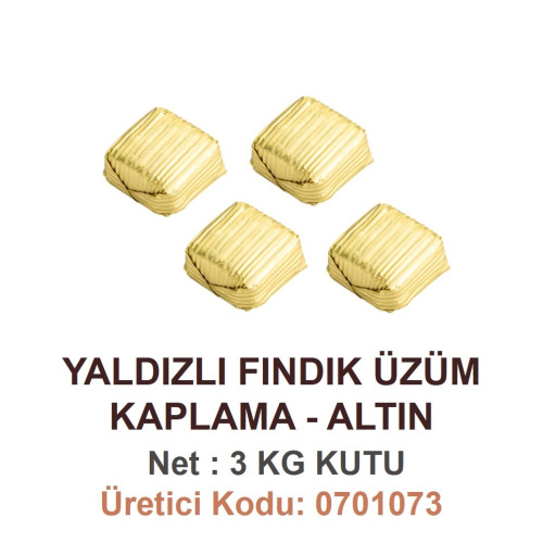 Mld Yaldızlı Fındık Kaplama Üzümlü Altın 3 kg