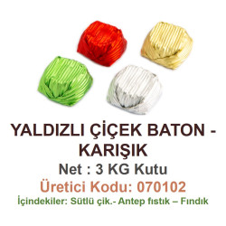 Mld Yaldızlı Çiçek Baton  Karışık 3 kg