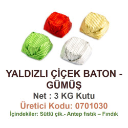 Mld Yaldızlı Çiçek Baton Fıstıklı Gümüş 3 kg