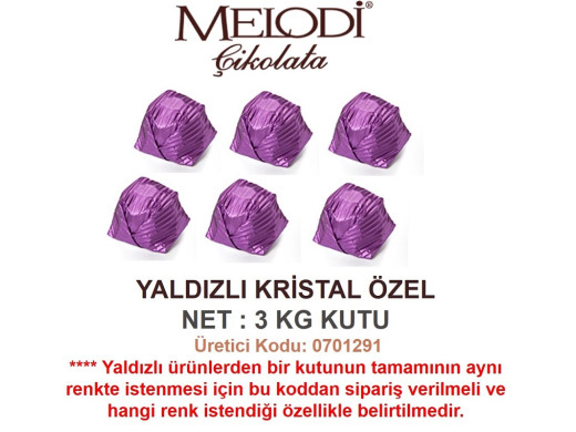 Mld Yaldızlı Kristal Özel / Mor 3 kg
