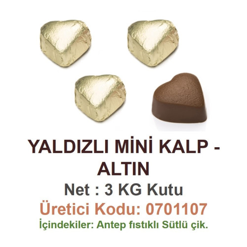 Mld Yaldızlı Mini Kalp  Altın 3 kg