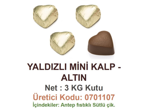 Mld Yaldızlı Mini Kalp  Altın 3 kg