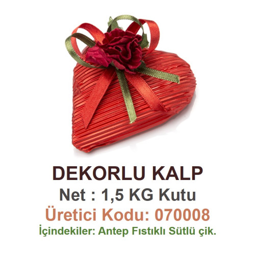 Mld Dekorlu Kalp 1,5 kg