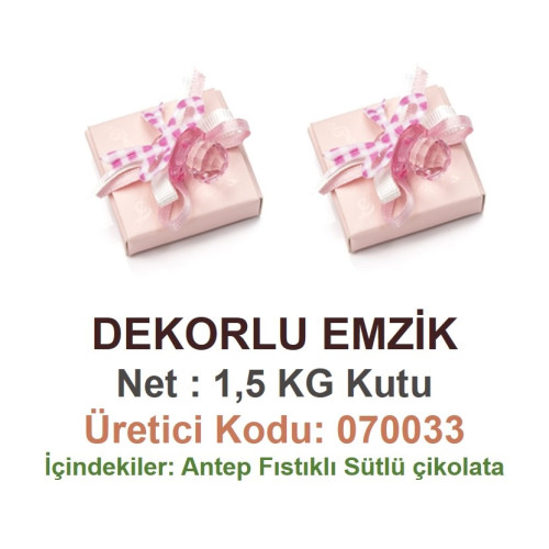 Mld Dekorlu Emzik Pembe 1,5 kg