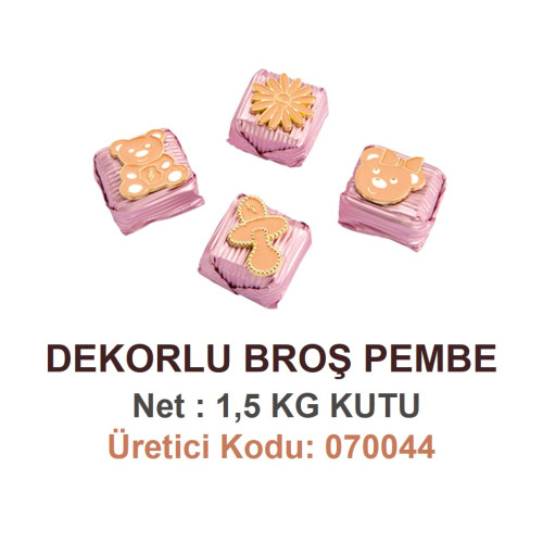 Mld Dekorlu Broş Pembe 1,5 kg
