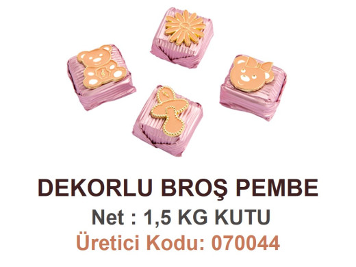 Mld Dekorlu Broş Pembe 1,5 kg
