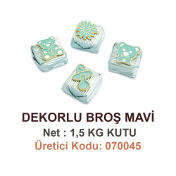 Mld Dekorlu Broş Mavi 1,5 kg