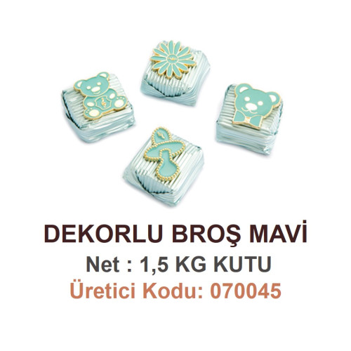 Mld Dekorlu Broş Mavi 1,5 kg