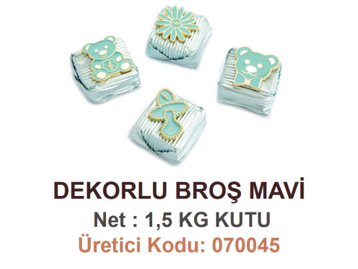 Mld Dekorlu Broş Mavi 1,5 kg