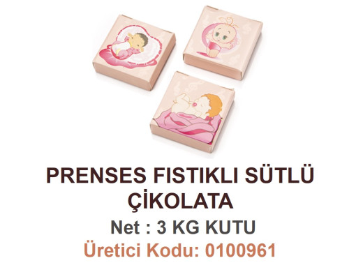 Mld Prenses Fıstıklı Sütlü Çikolata 3 kg