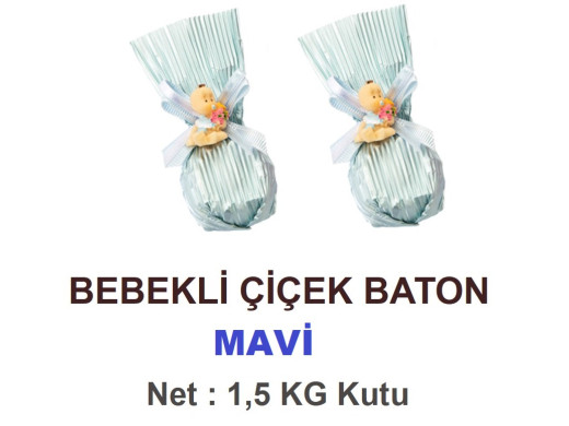 Mld Bebekli Çiçek Baton Mavi 1,5 kg