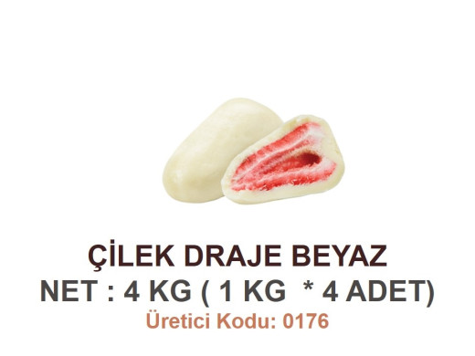 Mld Çilek Draje Beyaz 4 kg