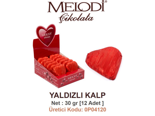 Mld Yaldızlı Fıst.Kalp 30 gr 12 Adet