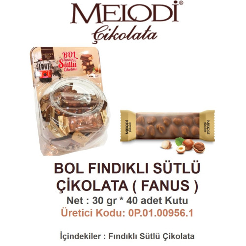 Mld Fındıklı Sütlü Çikolata Fanus 30 g 40 Ad