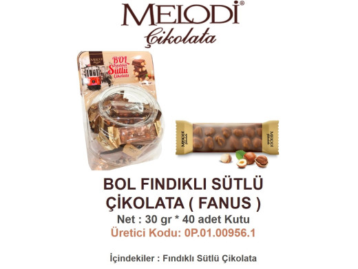 Mld Fındıklı Sütlü Çikolata Fanus 30 g 40 Ad