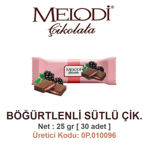 Mld Böğürtlenli Sütlü Çikolata 30 Adet 25 gr