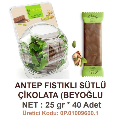 Mld Bol Fıstıklı Sütlü Çikolata 40 Adet 25 gr