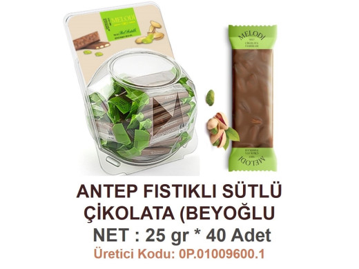 Mld Bol Fıstıklı Sütlü Çikolata 40 Adet 25 gr