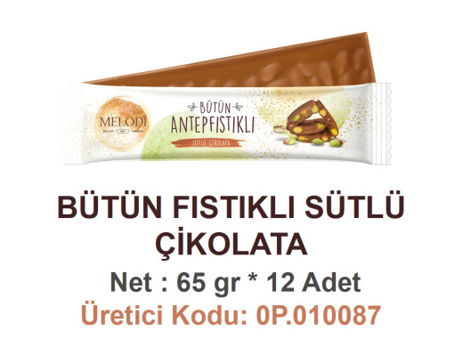 Mld Bütün Antep Fıstıklı Sütlü Çik 65 g 12
