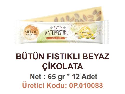 Mld Bütün Antep Fıstıklı Beyaz Çik 65 g 12