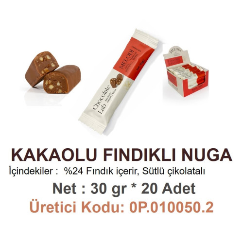 Mld Kakaolu Fındıklı Nuga 30 gr 20 Adet