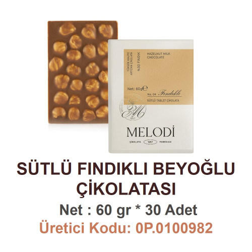 Mld Sütlü Fındıklı Beyoğlu Çikolatası 60 g 30