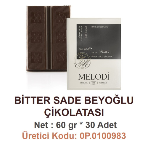 Mld Bitter Sade Beyoğlu Çikolatası 60 g 10