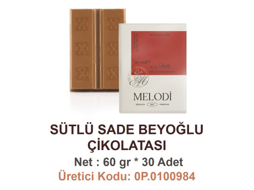 Mld Sütlü Sade Beyoğlu Çikolatası 60 g 10