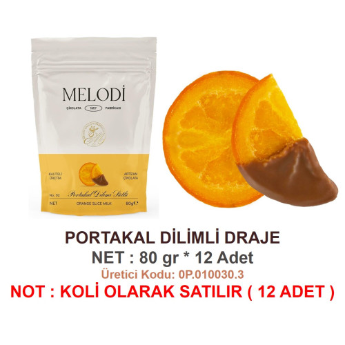 Mld Portakal Dilimli Draje 80 g 24 Paket