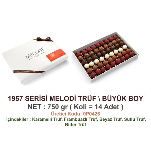 Mld-1957 Serisi Melodi Trüf  Büyük Boy 750 gr