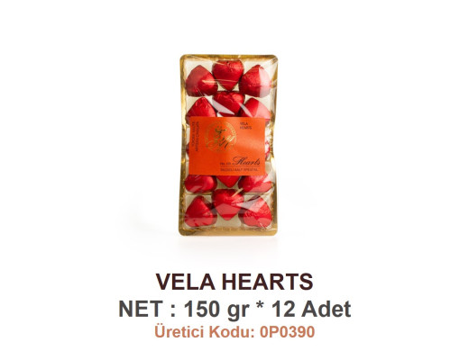 Mld Vela Hearts 150 gr 12 Adet