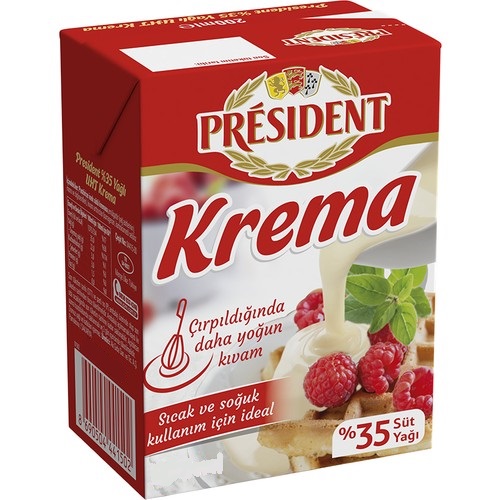 Presıdent Krema 1 lt 12 Adet Şekersiz