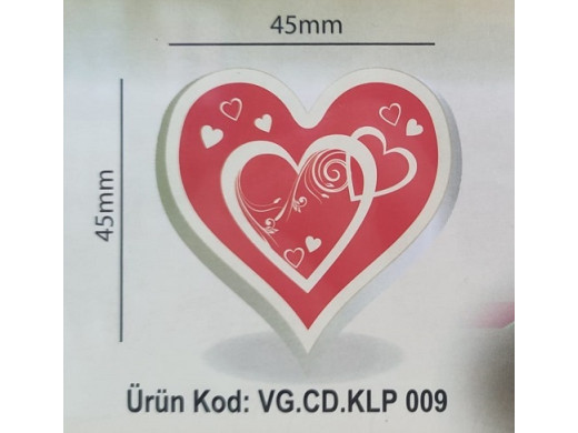 Kor.Dekor Kalp Kırmızı 288 Ad Klp.009
